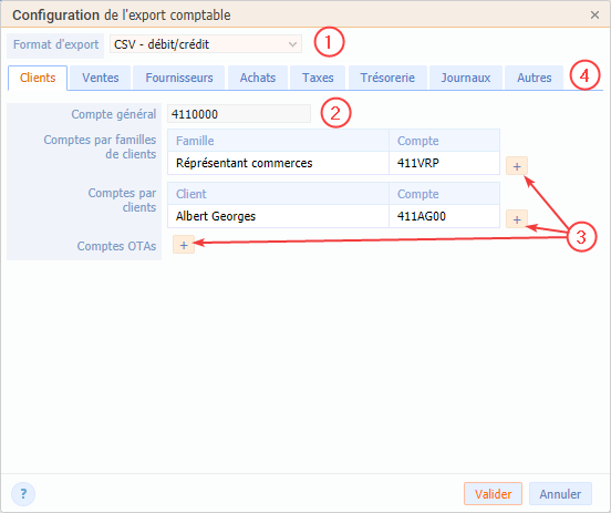 Configurer Export Comptable