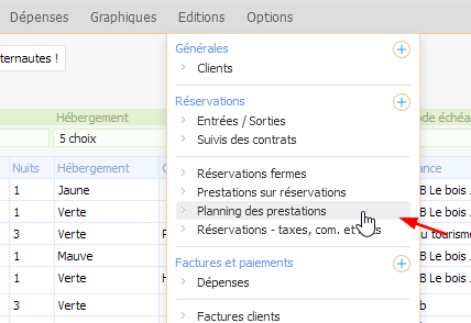 Planning des prestations