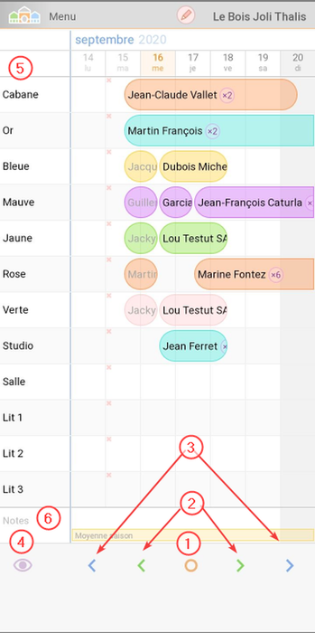 calendrier détaillé