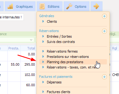 Planning des prestations